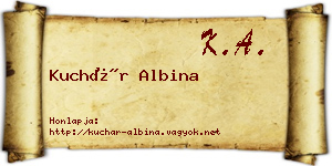 Kuchár Albina névjegykártya